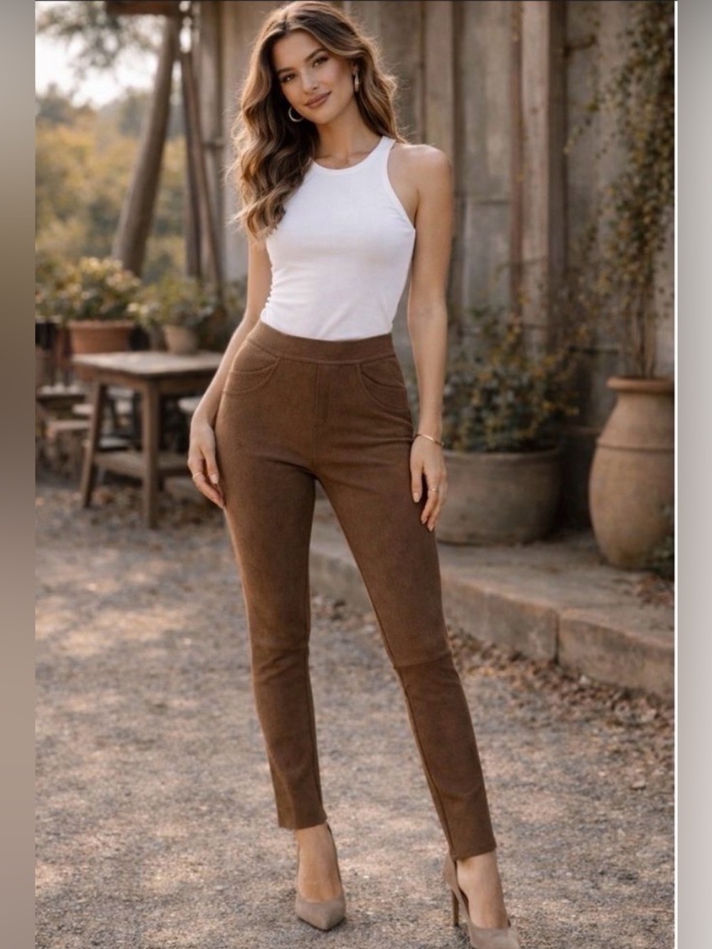 Sanctuary x Anthropologie Faux Suede Leggings
